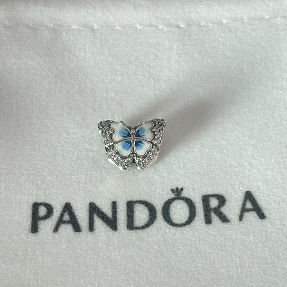 Pandora Blue Butterfly Sparkling Charm